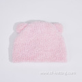 Baby winter knitted hats with furry animal ears